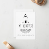 BUDGET Schattige Minimaal We hebben nieuw adres ve Notitiekaartje (Voorkant / Achterkant in situ)