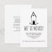 BUDGET Schattige Minimaal We hebben nieuw adres ve Notitiekaartje (Voorkant / Achterkant)