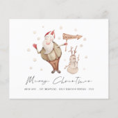 Budget Schattige Santa Sneeuwman Vrolijk kerstfees (Voorkant)