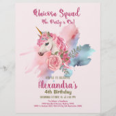 Budget Schattigee eenhoorn regenboog verjaardagsfe Flyer (Voorkant)