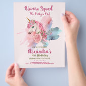 Budget Schattigee eenhoorn regenboog verjaardagsfe Flyer (Hand)