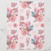 Budget Schattigee eenhoorn regenboog verjaardagsfe Flyer (Achterkant)