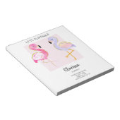 BUDGET Schattigee Flamingo Girly Verjaardagsuitnod Notitieblok (Schuin)