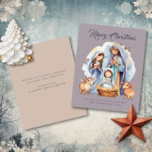 Budget Schattigee Geboorte Vrolijke Kerstmis Kaart