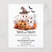 Budget Schattigee Ghosts Trick or treat Uitnodigin (Voorkant)