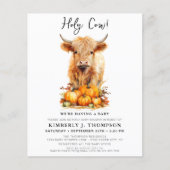 Budget Schattigee Highland Koe Autumn Baby shower  (Voorkant)