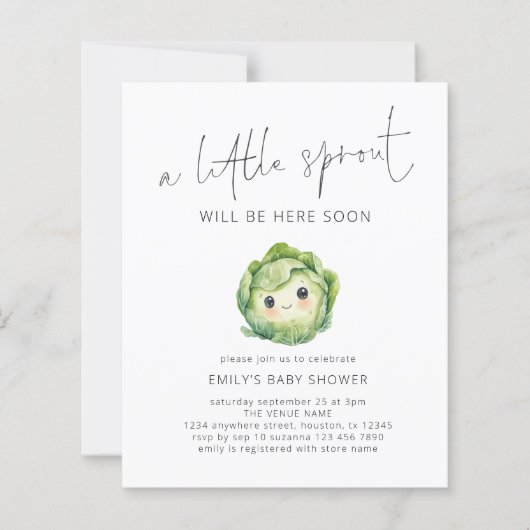 Budget Schattigee Little Sprout Baby shower (Voorkant)