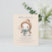 Budget Schattigee Sneeuwman Kerstfeest Uitnodigen (Staand voorkant)