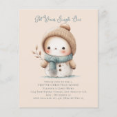 Budget Schattigee Sneeuwman Kerstfeest Uitnodigen (Voorkant)