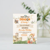 Budget Schattigee Waterverf Dragon Baby 1e Verjaar (Staand voorkant)