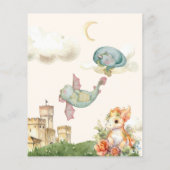 Budget Schattigee Waterverf Dragon Baby 1e Verjaar Flyer (Achterkant)