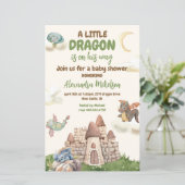 Budget Schattigee Waterverf Dragon Baby shower (Staand voorkant)