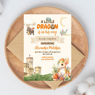 Budget Schattigee Waterverf Dragon Baby shower