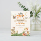 Budget Schattigee Waterverf Dragon Baby shower (Staand voorkant)