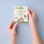 Budget Schattigee Waterverf Dragon Baby shower Flyer (Hand)