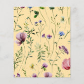 Budget Schattigee Wildflower 1e Verjaardagsuitnodi (Achterkant)