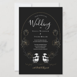 Budget Schedel Bloem Zwart Gotisch Huwelijk