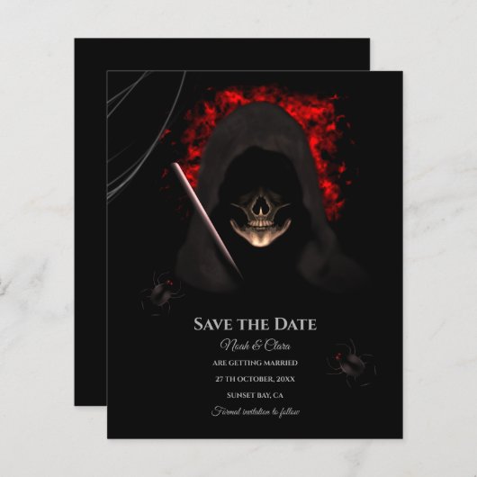 Budget Schedel donkere sombere gotische heiligsche (Voorkant / Achterkant)