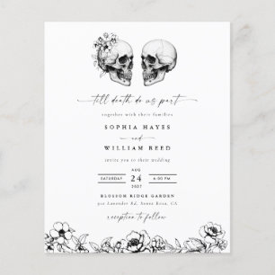 BUDGET Schedel Hallowedding Retro Foto Goth Huweli Flyer