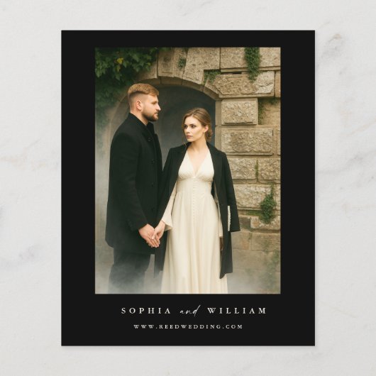 BUDGET Schedel Hallowedding Retro Foto Gothic brui Flyer (Achterkant)