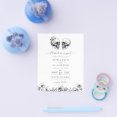 BUDGET Schedel Hallowedding Retro Foto Gothic brui Flyer (Enkel)