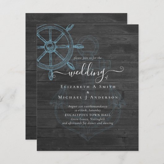 BUDGET Scheepsstuur Bruiloft (Voorkant / Achterkant)