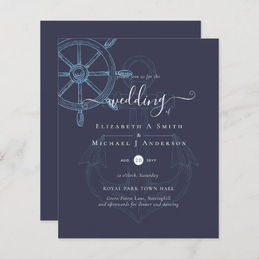 BUDGET Scheepsstuur Bruiloft (Voorkant / Achterkant)