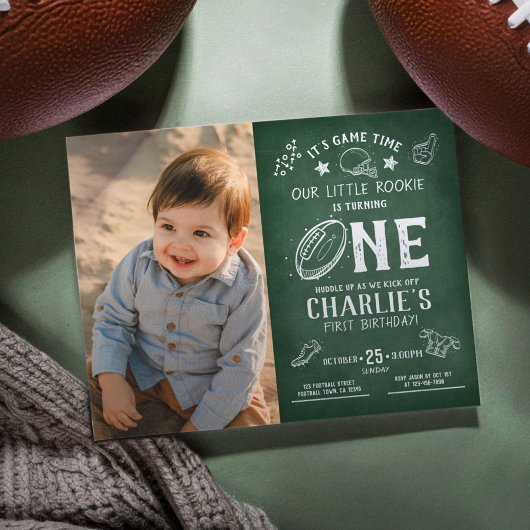 Budget schoolbord Football Foto 1e verjaardag