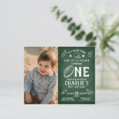 Budget schoolbord Football Foto 1e verjaardag (Staand voorkant)