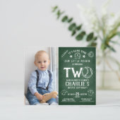 Budget schoolbord honkbal foto 2e verjaardag (Staand voorkant)