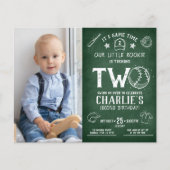 Budget schoolbord honkbal foto 2e verjaardag (Voorkant)