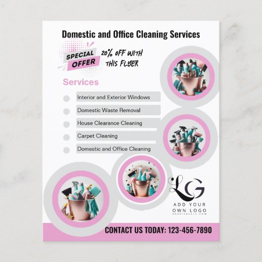 ⭐️BUDGET Schoonmaak Diensten DIY Sjabloon Snoep Ro Flyer (Voorkant)