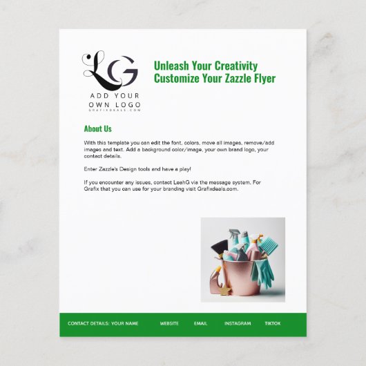 ⭐️BUDGET Schoonmaak Diensten Doe-Het-Zelf Sjabloon Flyer (Achterkant)