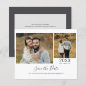 Budget Script 2 Foto's Save The Date Kaart (Voorkant / Achterkant)