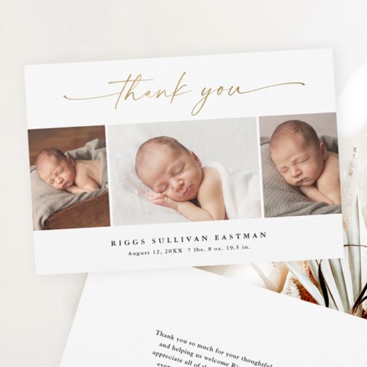 Budget Script 3 Foto Baby Aankondiging Bedankt
