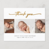 Budget Script 3 Foto Baby Aankondiging Dank u (Voorkant)