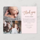 Budget Script 3 Foto Baby Bedanktkaart (Voorkant)