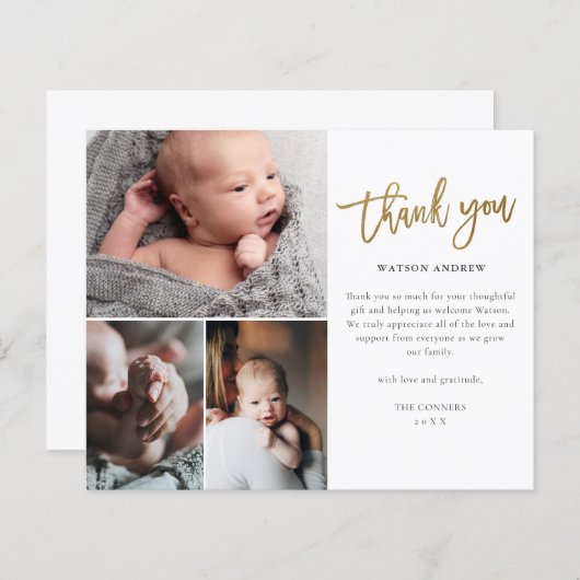 Budget Script 3 Foto Baby Hartelijk dank (Voorkant / Achterkant)