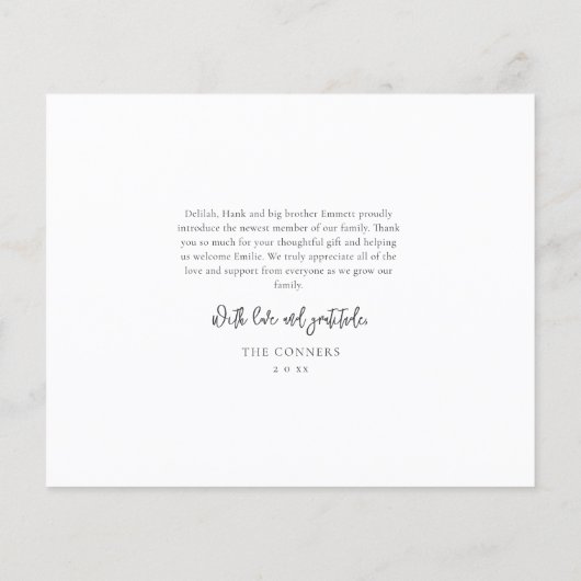 Budget Script 3 Foto Baby Hartelijk dank (Achterkant)