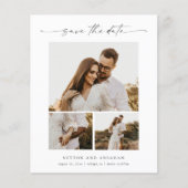 Budget Script 3 Foto Bruiloft Save the Date Kaart (Voorkant)