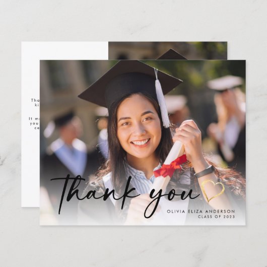 BUDGET Script Afstuderen Foto Hartelijk dank (Voorkant / Achterkant)