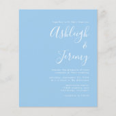 Budget Script Baby Blue Trouw Uitnodiging (Voorkant)