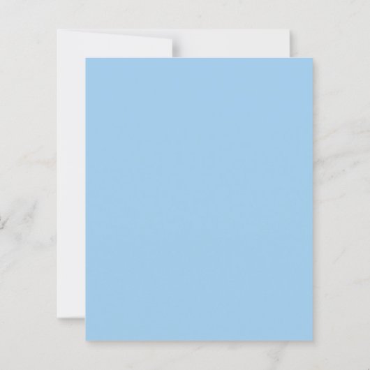 Budget Script Baby Blue Wedding Invitation (Achterkant)