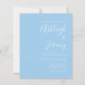 Budget Script Baby Blue Wedding Invitation (Voorkant)