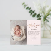 Budget Script Baby Foto Bedankkaart (Staand voorkant)