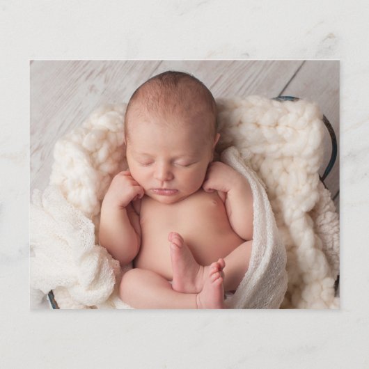 Budget Script Baby Foto Bedankkaart (Achterkant)