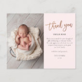 Budget Script Baby Foto Bedankkaart (Voorkant)