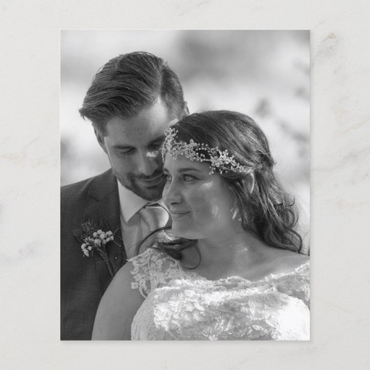 Budget Script Black White Pas getrouwd Foto Dank u (Achterkant)