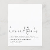 Budget Script Black White Pas getrouwd Foto Dank u (Voorkant)