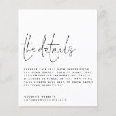 Budget Script Black White Wedding Details Encl (Voorkant)